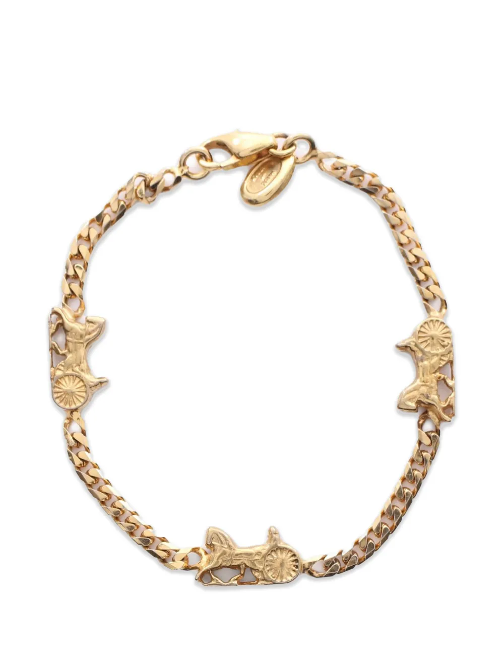 Celine Pre-Owned 2000s carriage-motif curb-chain bracelet - Oro