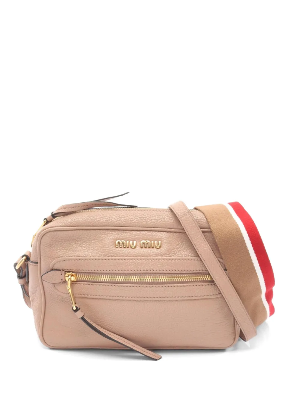 Miu Miu Pre-Owned 2000s Madras leather shoulder bag - Toni neutri