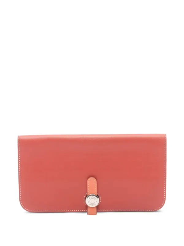 Hermès Pre-owned 2013 Dogon Long Bi-fold Wallet in Red