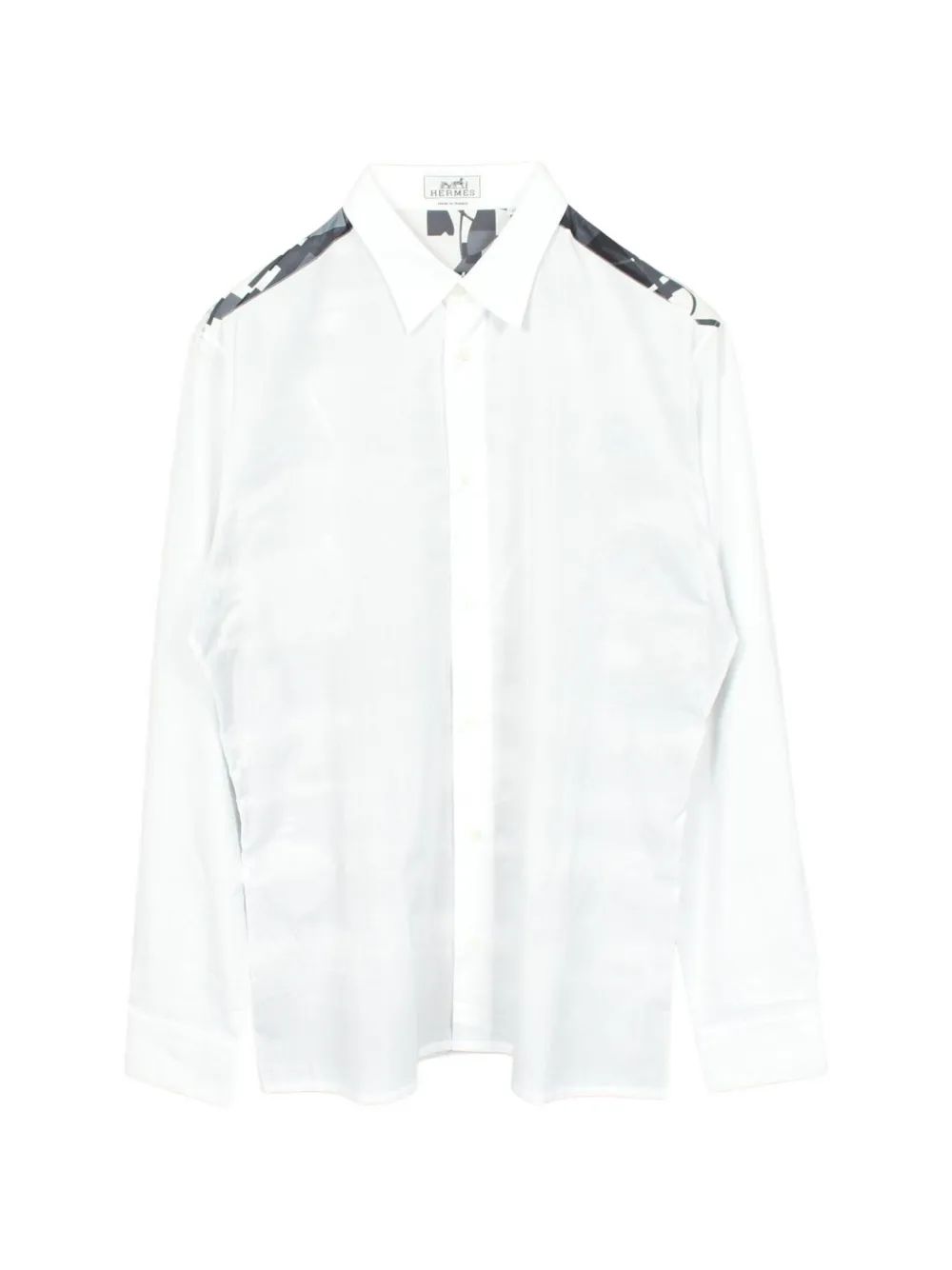 Hermès Pre-Owned 2010s Serie button back-print shirt - Bianco