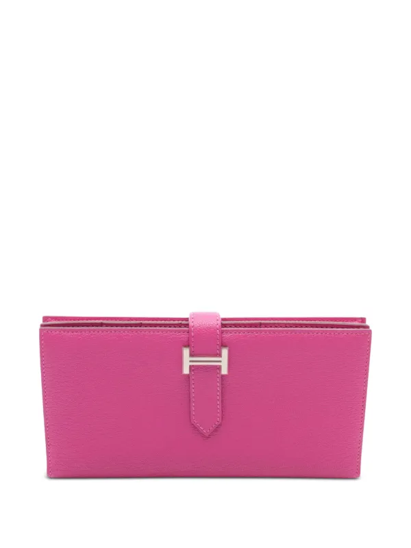 Hermès Pre-owned 2022 Bearn Soufflet Bi-fold Wallet in Pink