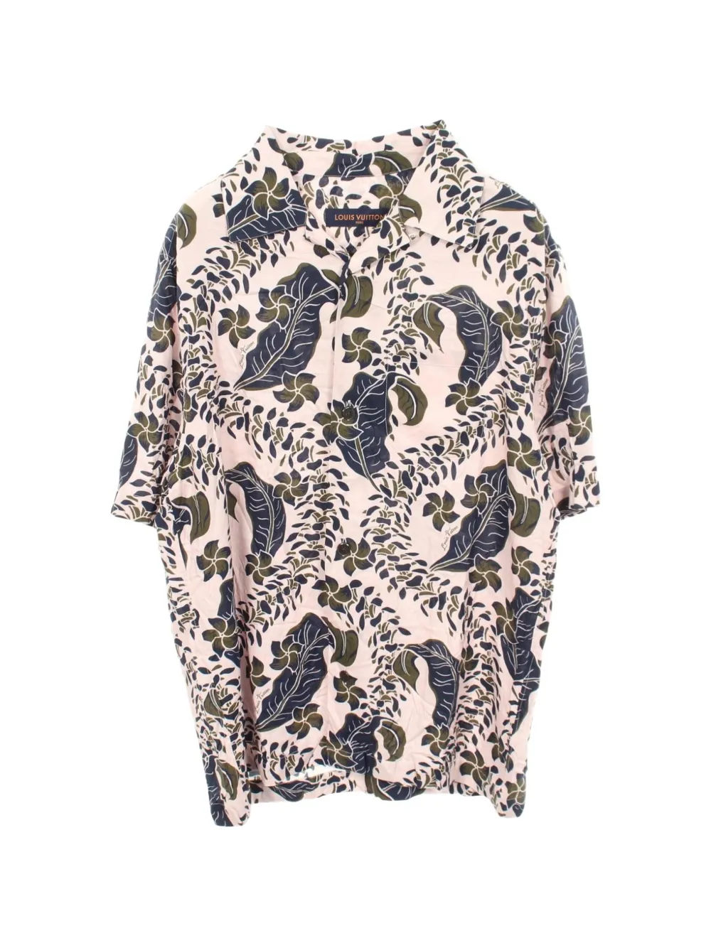 Louis Vuitton Pre-Owned 2010s leaf-print short-sleeve shirt - Rosa