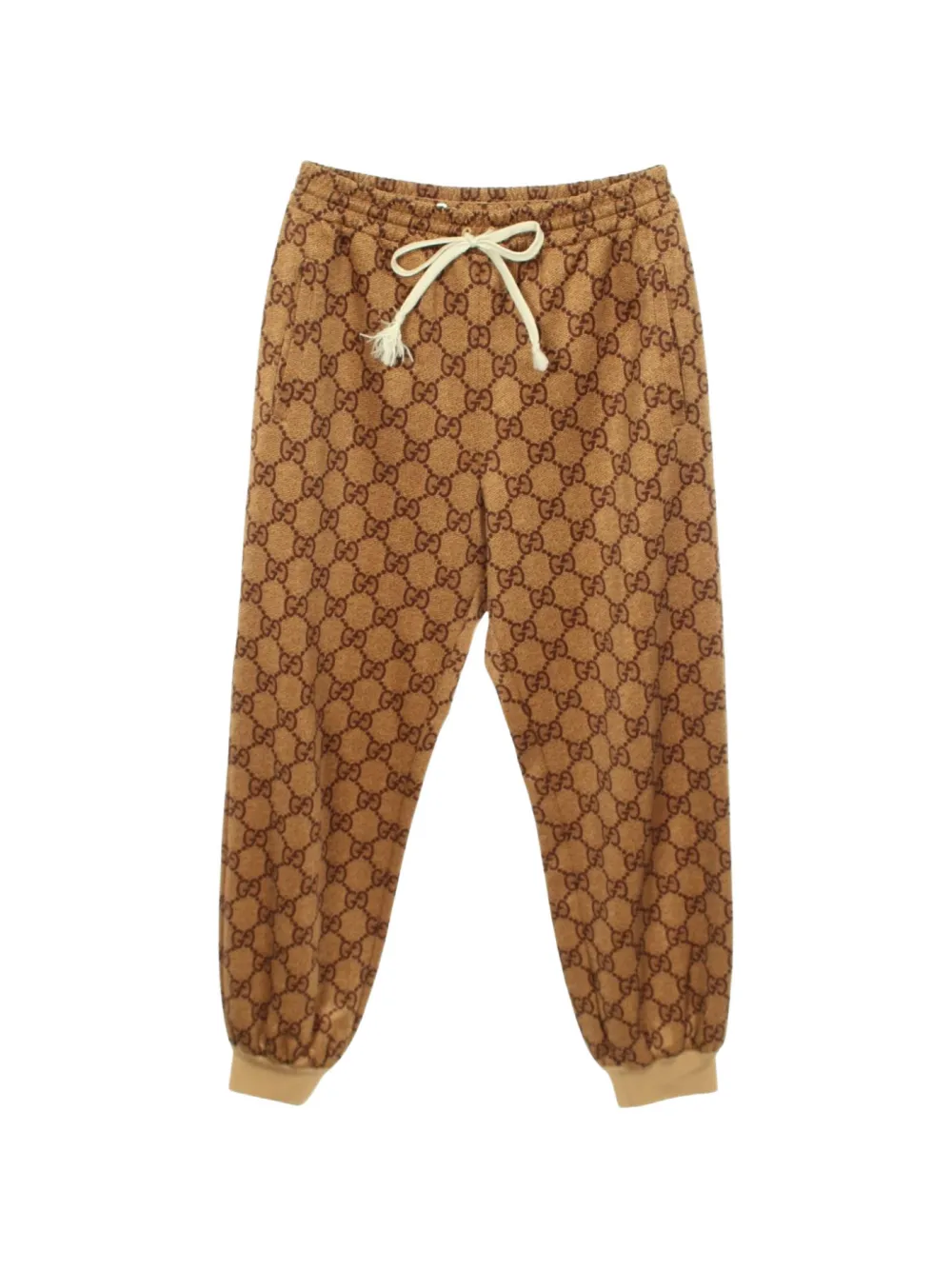 Pre-owned Gucci Gg Jacquard Track Pants In Neutral