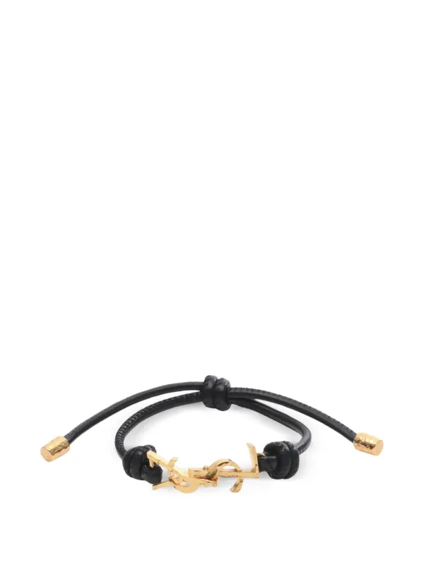 Saint Laurent Pre-owned 2020s Cassandre Leather Bracelet in Gold