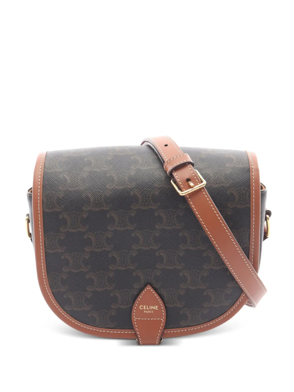 Celine Pre-Owned 2020s medium Folco Triomphe shoulder bag - Brown