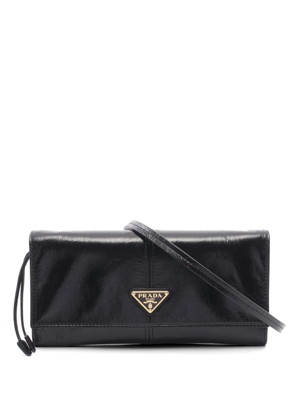 Prada Pre-Owned 2020s Enamel Triangle mini bag - Nero