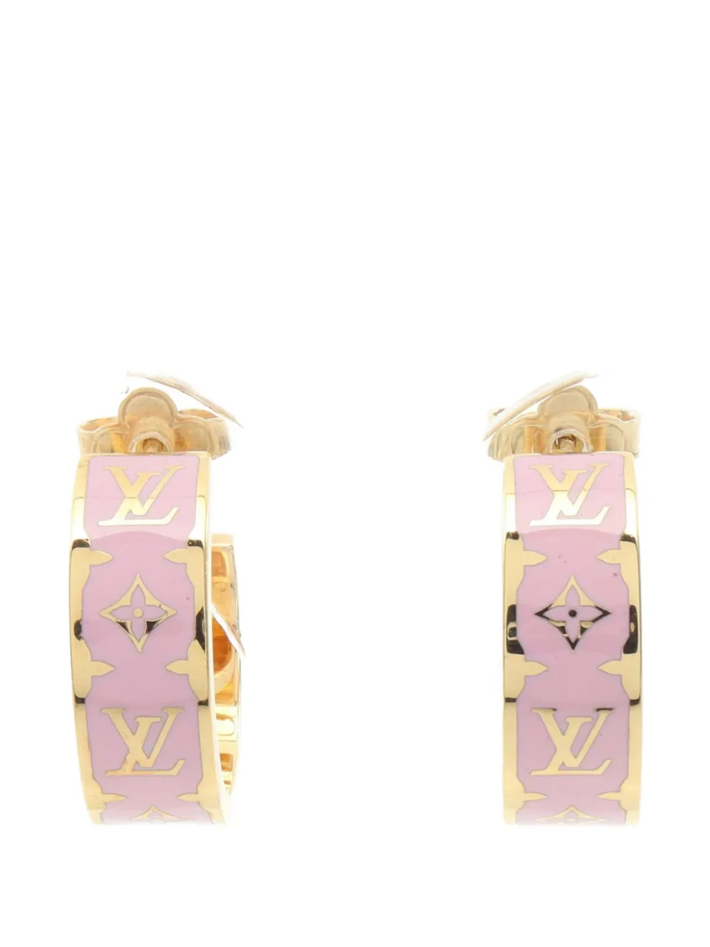 Louis Vuitton Pre-Owned 2024 Nanogram enamel hoop earrings - Oro