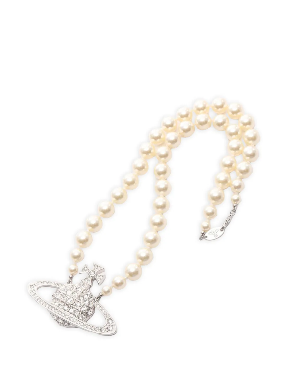 Vivienne Westwood Pre-Owned 2020s Bas Relief faux-pearl necklace - Argento