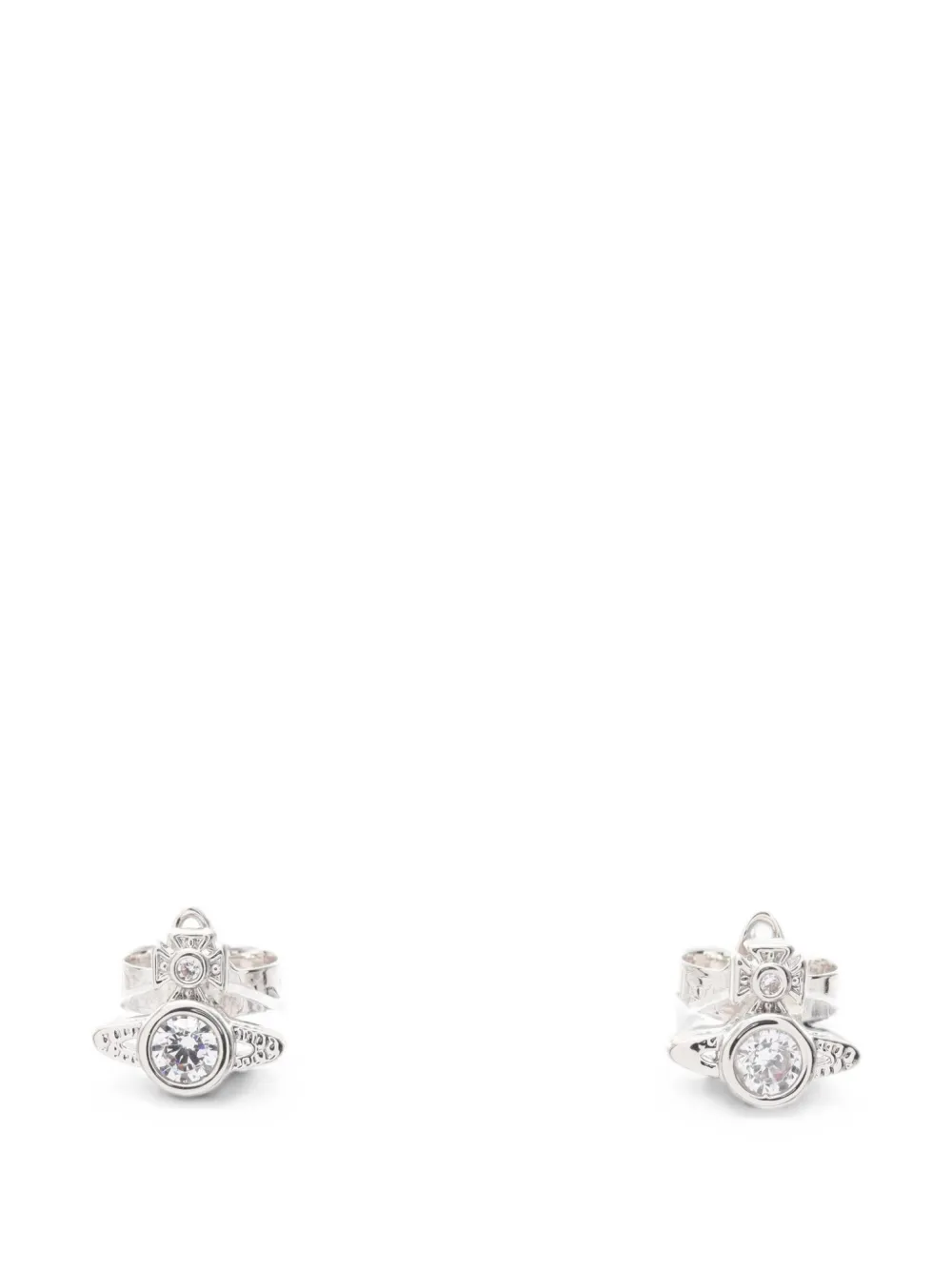 Vivienne Westwood Pre-Owned London Orb rhinestone earrings - Argento