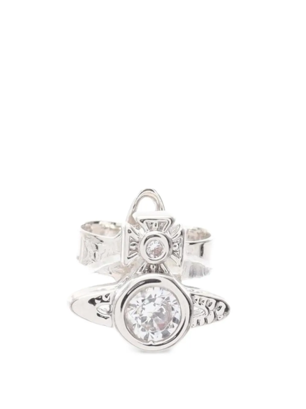 Vivienne Westwood Pre-Owned London Orb rhinestone earrings - Silber