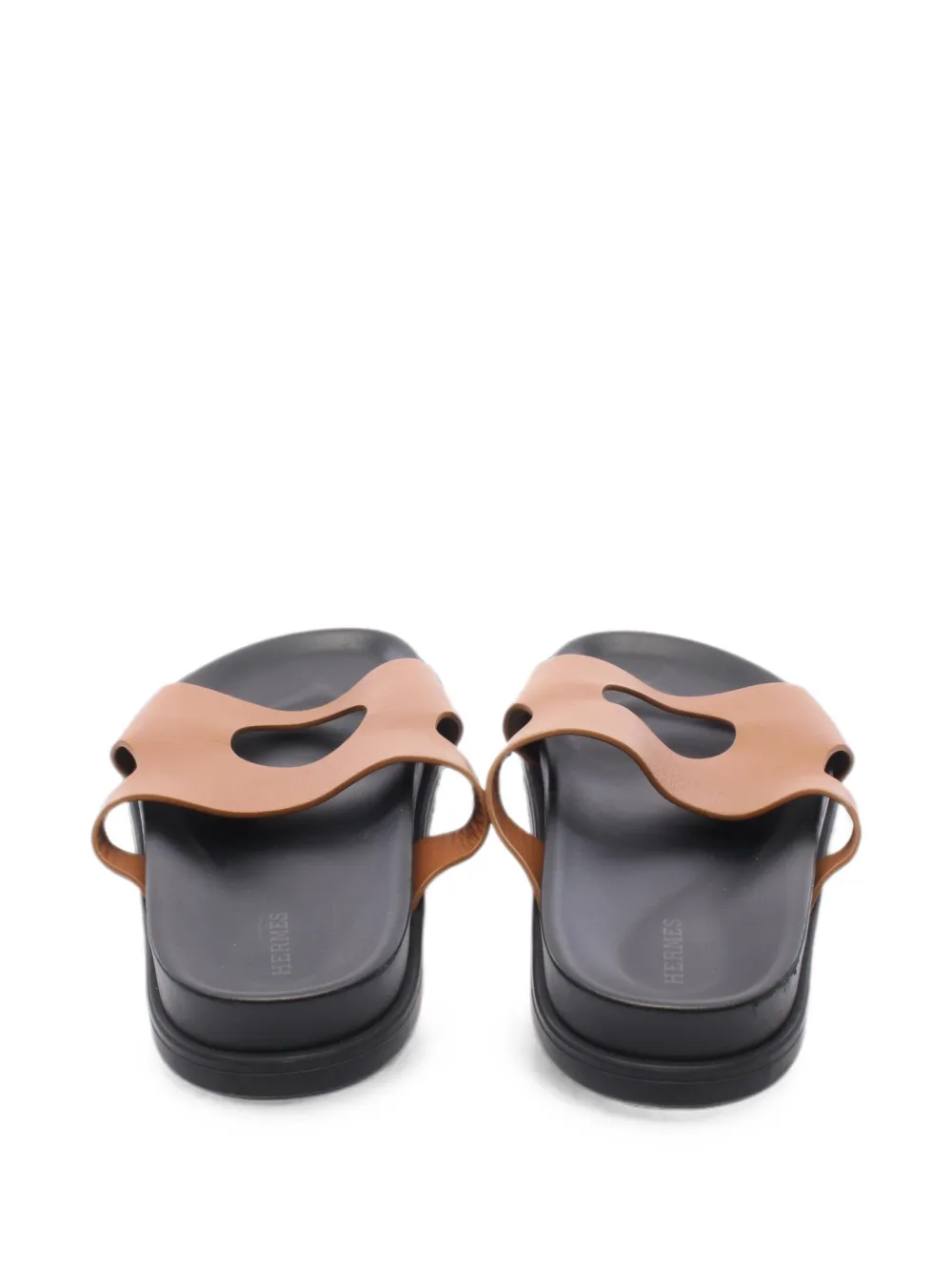 Hermès Pre-Owned 2000s Edit cut-out leather sandals - Marrone