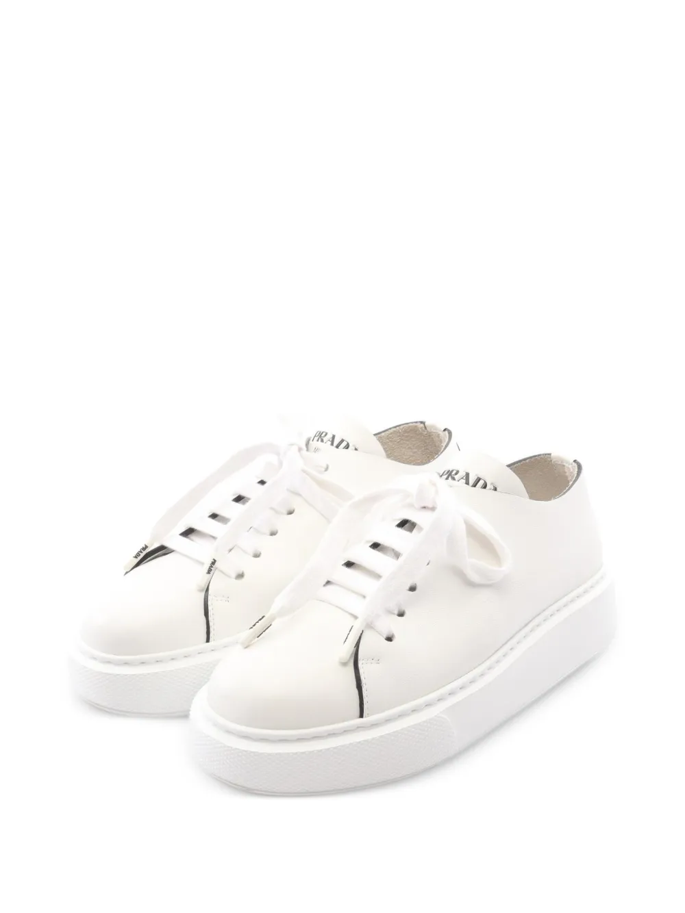 Prada Pre-Owned 2010s platform leather sneakers - Bianco