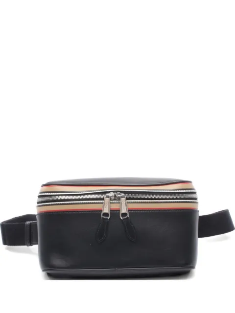 Burberry Pre-Owned 2010s striped-trim leather belt bag