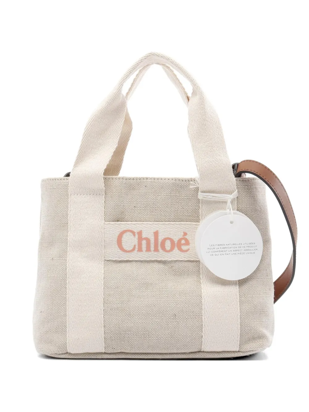 Chloé Pre-Owned Woody logo-print tote bag - Toni neutri