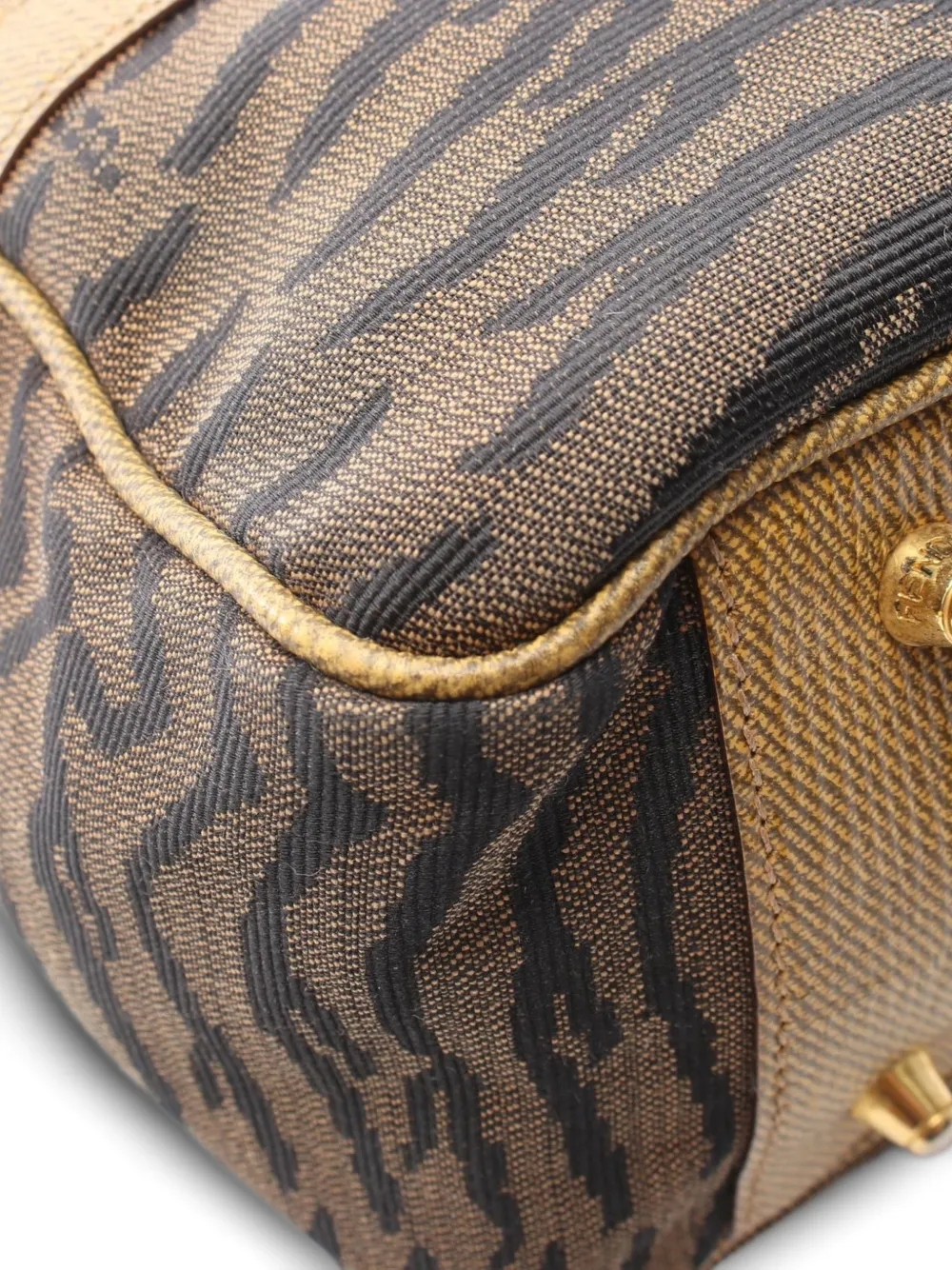 Fendi Pre-Owned Zebra canvas shopper Beige