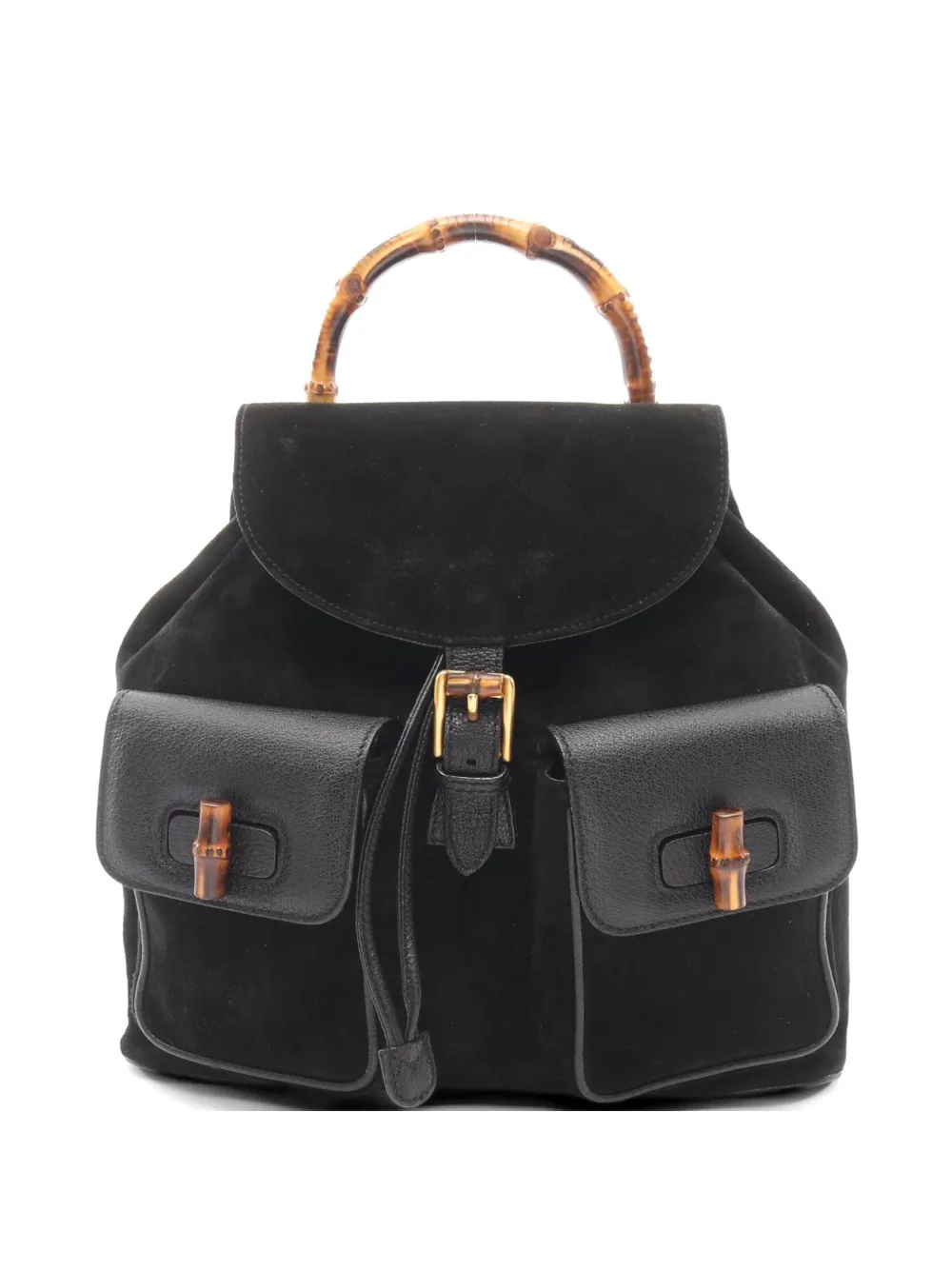 Gucci Pre-Owned 2000s Bamboo suede backpack - Nero
