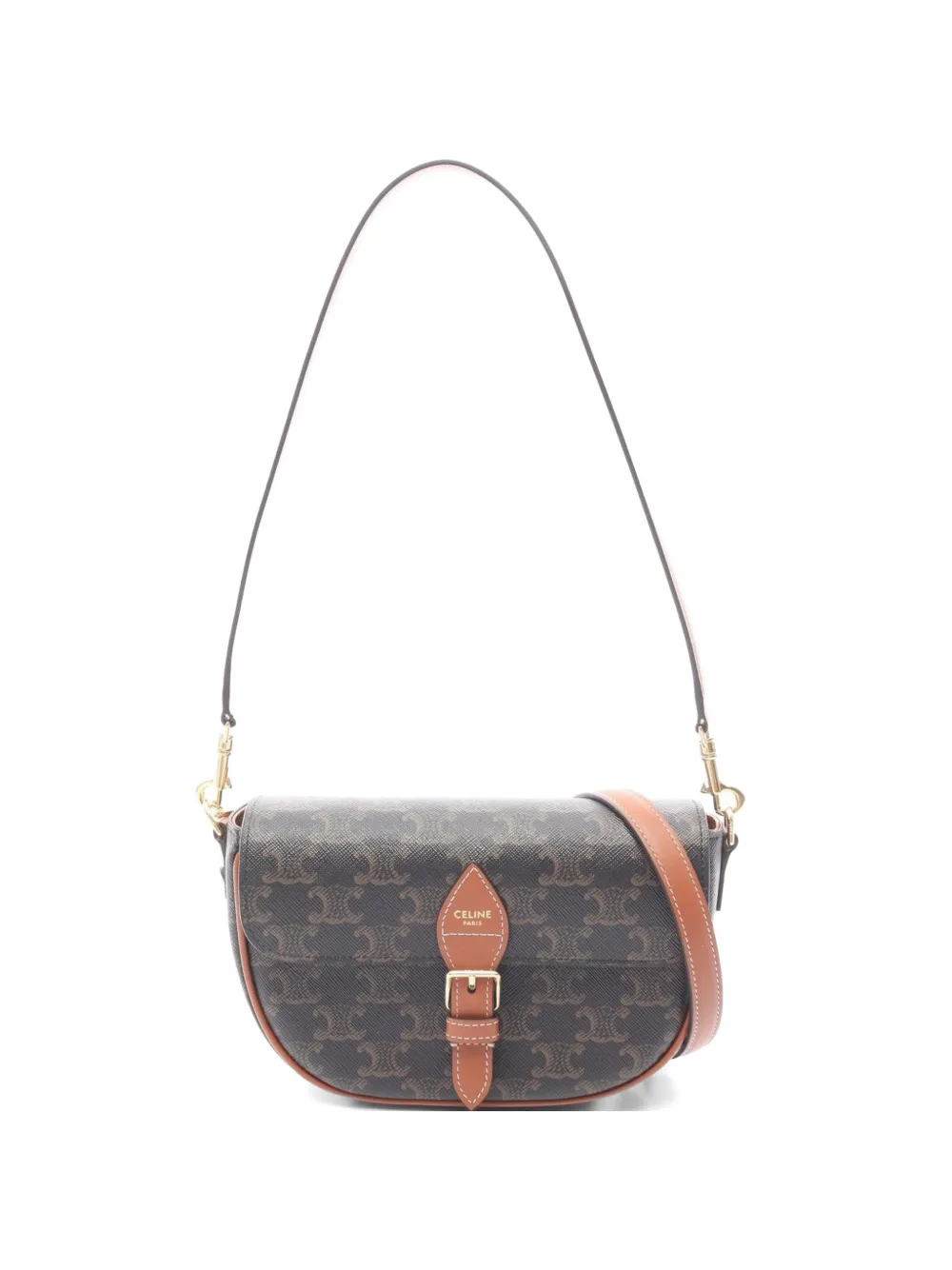 Celine Pre-Owned 2020s Folco Triomphe two-way handbag - Marrone