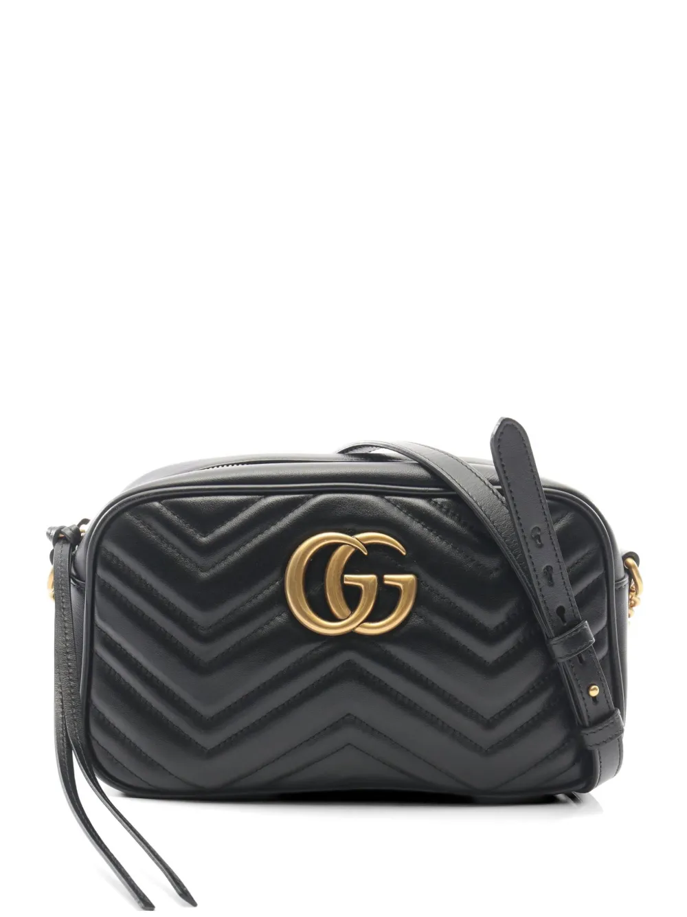 Gucci Pre-Owned 2010s GG Marmont chain shoulder bag - Nero