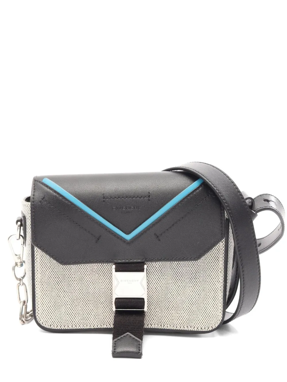 Givenchy Pre-Owned 2010s leather-trim shoulder bag - Nero