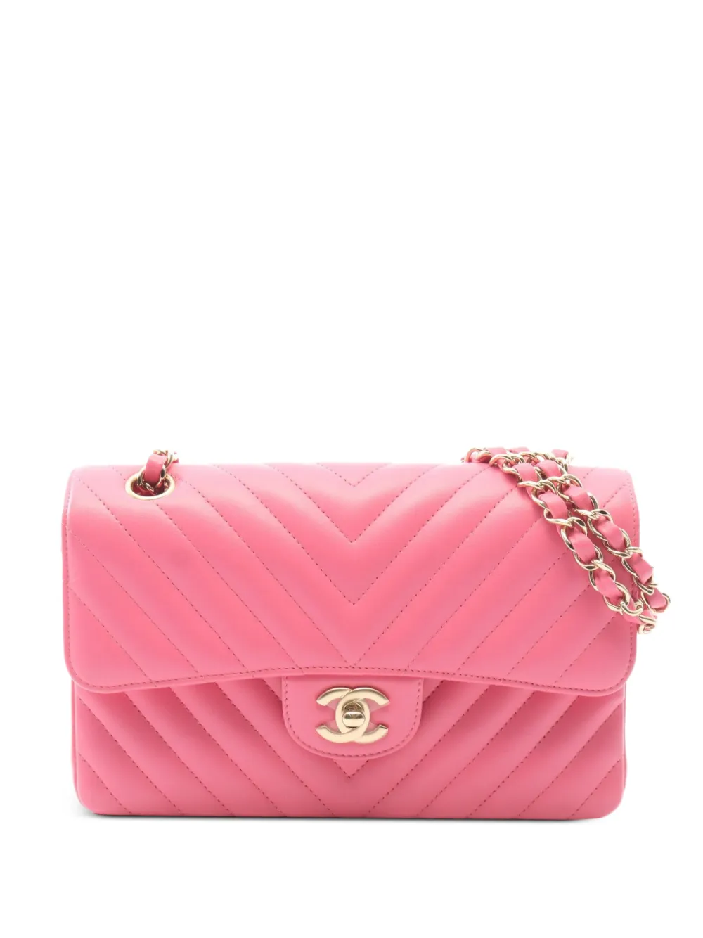 CHANEL Pre-Owned 2019 Chevron V-stitch shoulder bag - Rosa