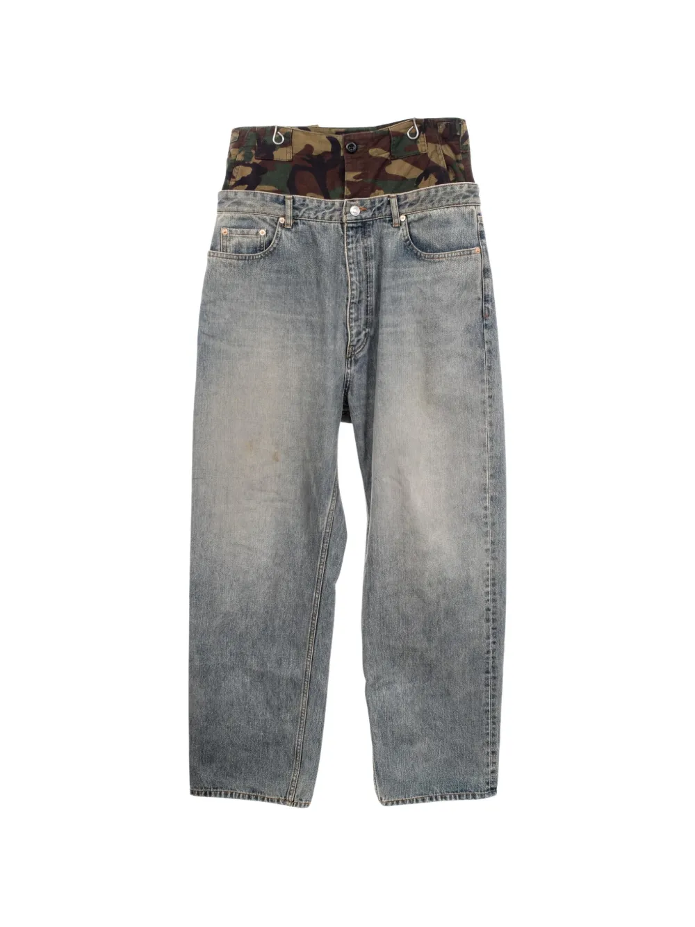Balenciaga Pre-Owned 2000s camouflage layered jeans - Blu