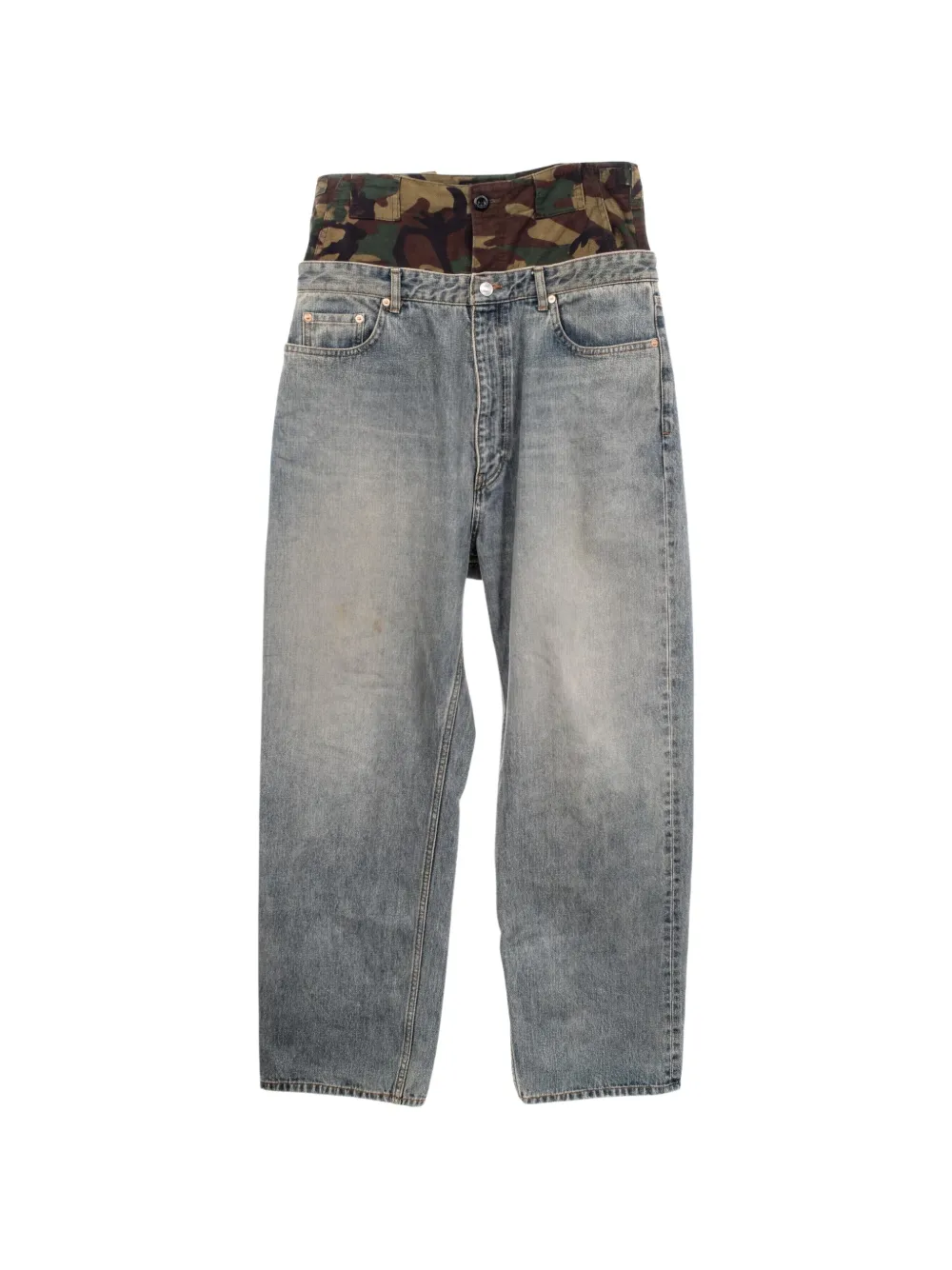 Balenciaga Pre-Owned 2000s camouflage layered jeans - Blau