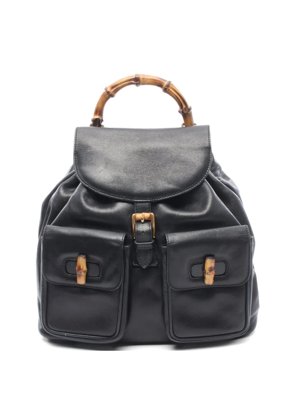 Gucci Pre-Owned 2000s Bamboo leather backpack - Black