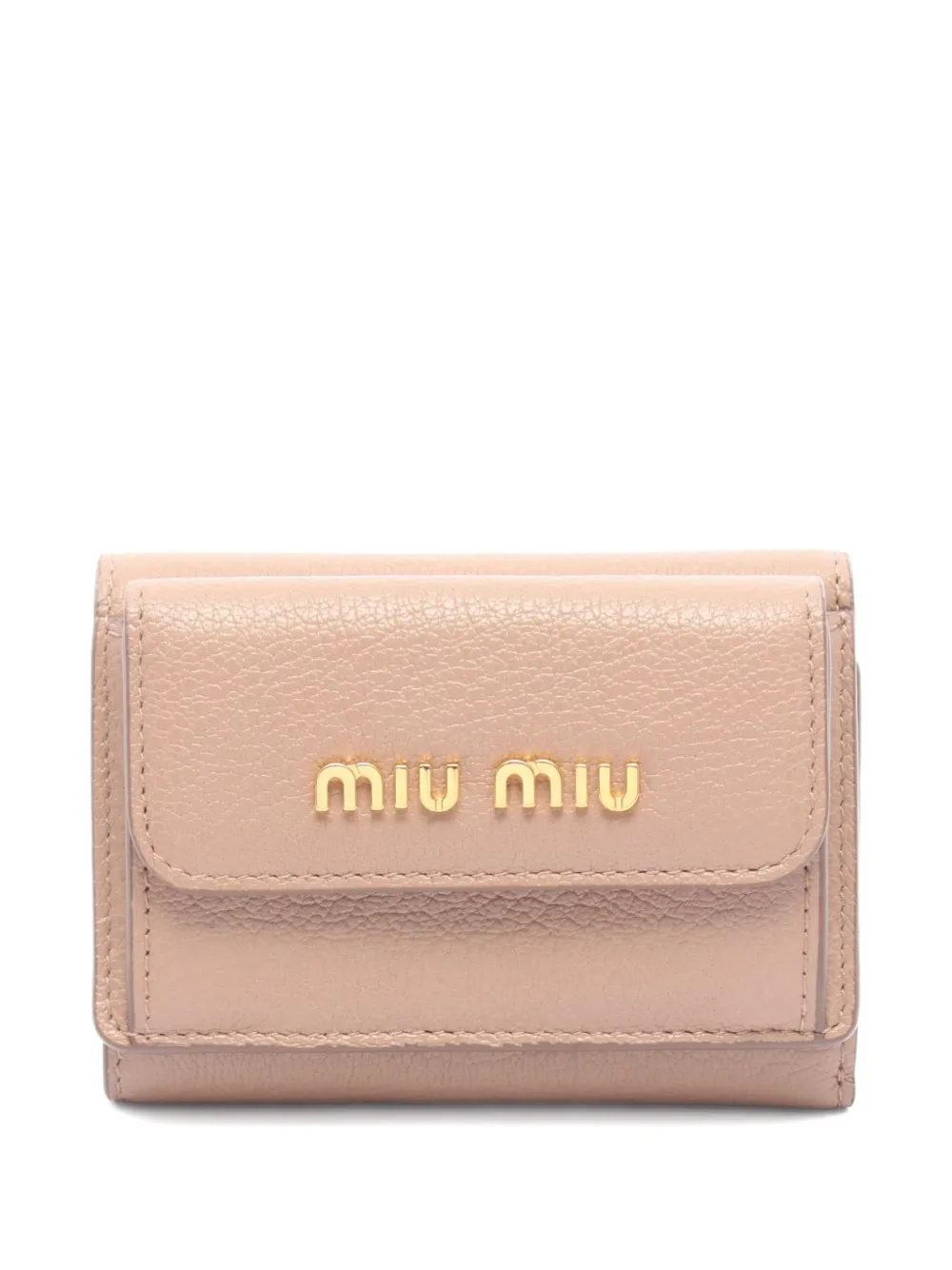 Miu Miu Pre-Owned 2010s Madras trifold wallet - Toni neutri