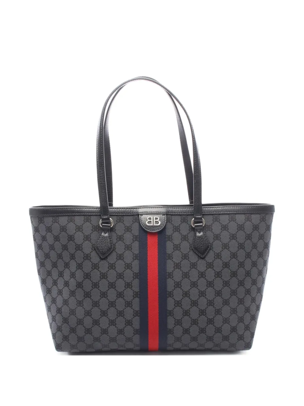 Balenciaga Pre-Owned x GUCCI The Hacker Project BB Monogram tote bag - Grigio