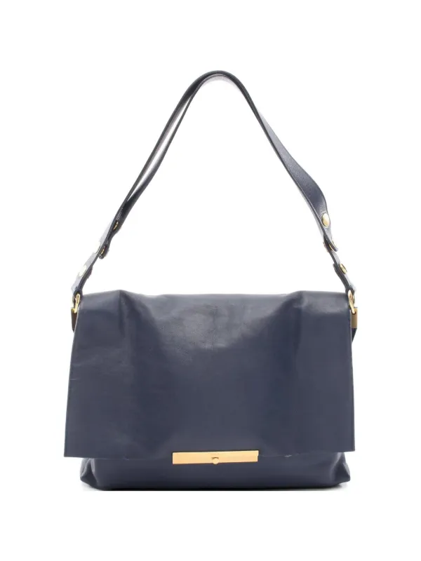 Celine Pre-owned 2000s Blade Leather Shoulder Bag in Blue