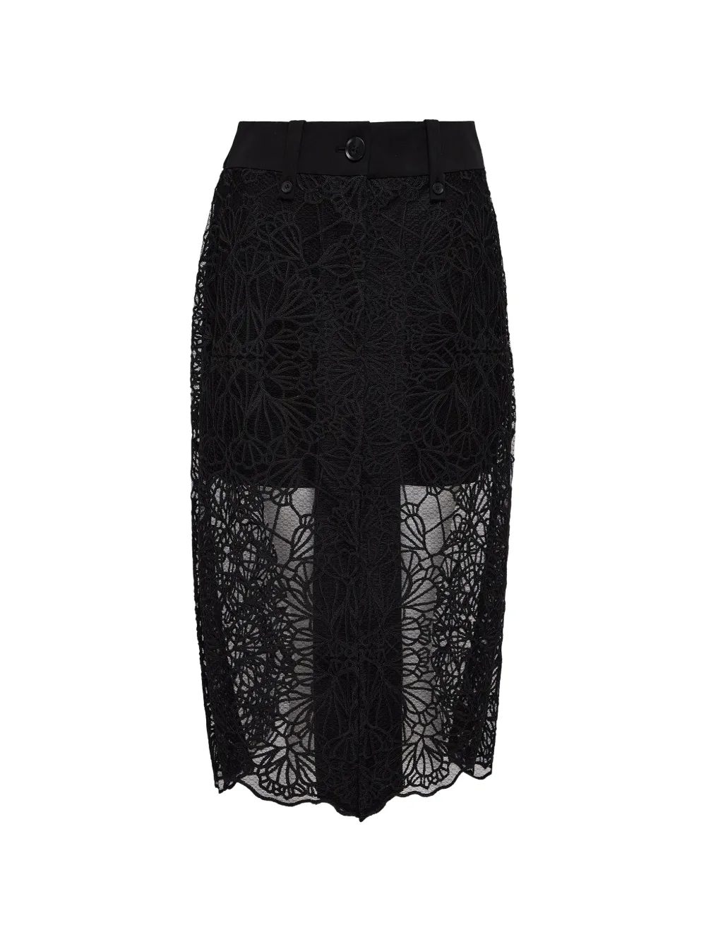 Club21 Collection Gonna midi con ricamo - Nero