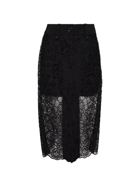 Club21 Collection — embroidered-lace midi skirt