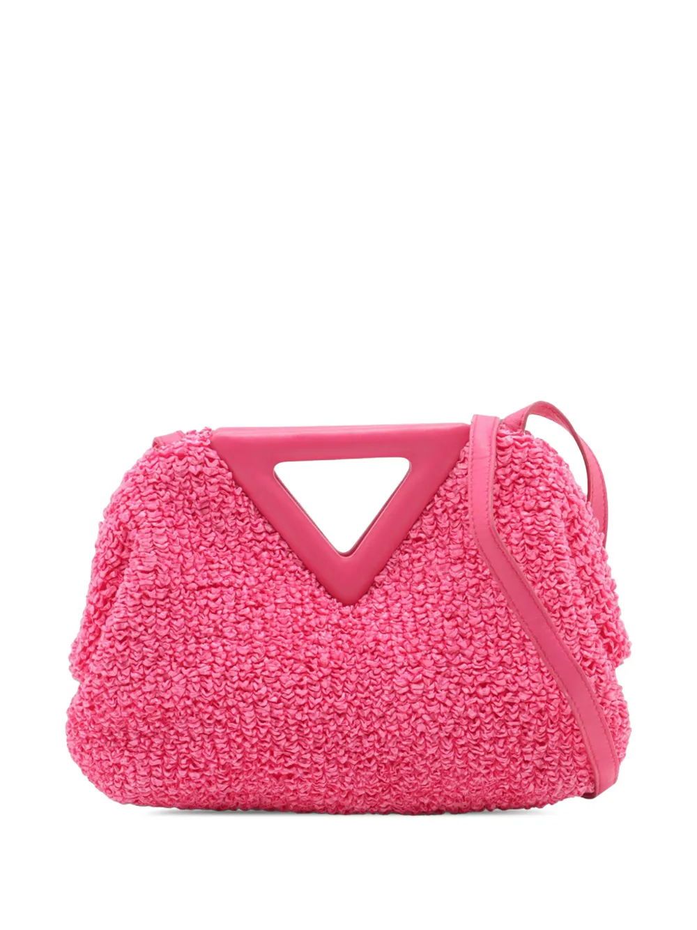 Bottega Veneta Pre-Owned 2012-2026 Small Boucle Curly Raffia The Point Triangle satchel - Rosa