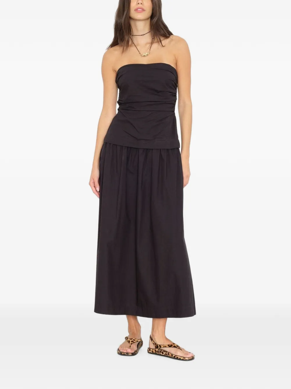 Xirena midi Ciara strapless ruched dress - Black