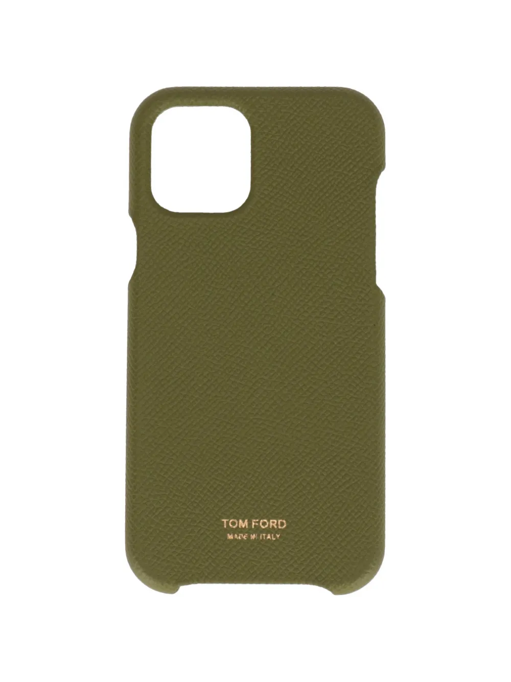 TOM FORD logo-print grained-texture phone case - Verde