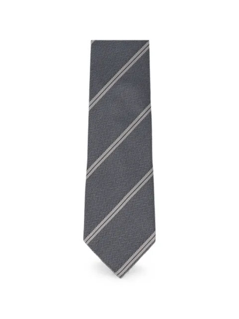 TOM FORD herringbone-knit diagonal-stripe tie