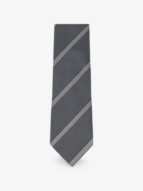 TOM FORD herringbone-knit diagonal-stripe tie
