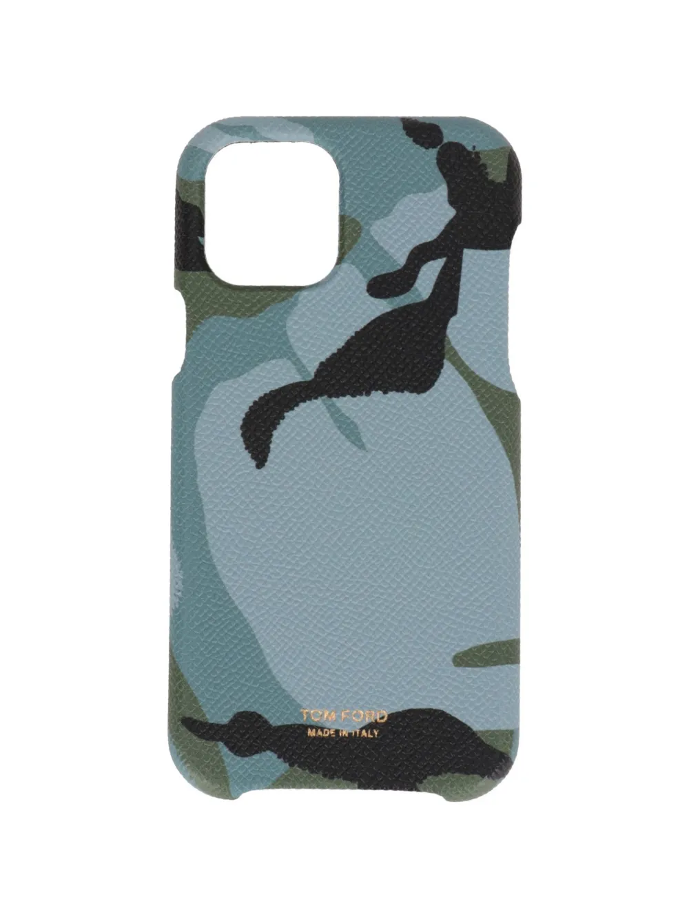 TOM FORD camouflage-print grained-texture phone case - Blu
