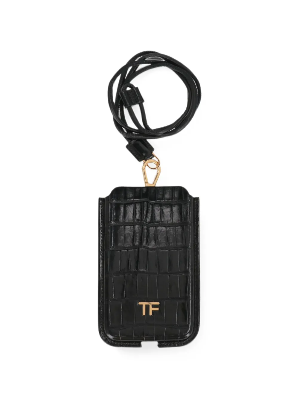 TOM FORD crocodile-effect phone case - Nero