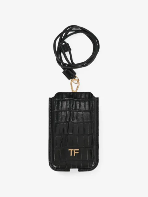 TOM FORD crocodile-effect phone case