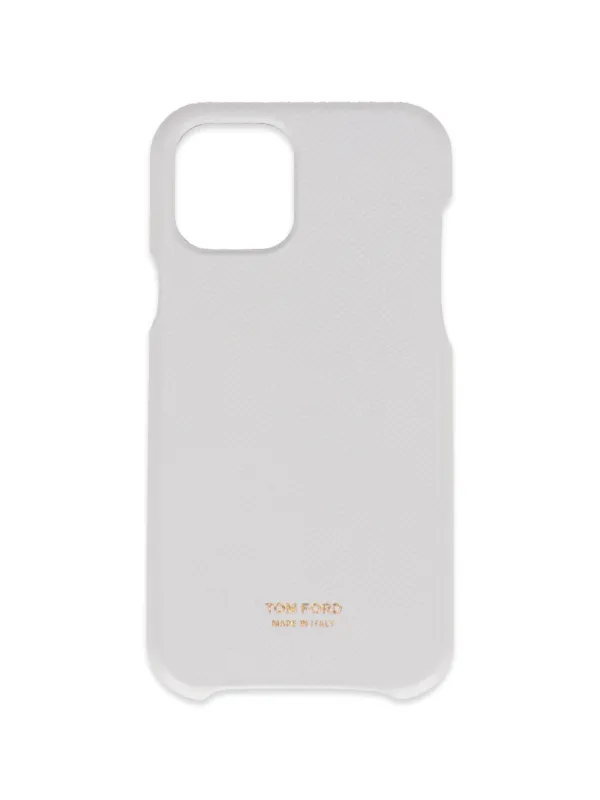 トムフォード　スマホケース　iPhoneケース TOM FORD ロゴプリントレザー iPhone ケース | ホワイト | FARFETCH JP