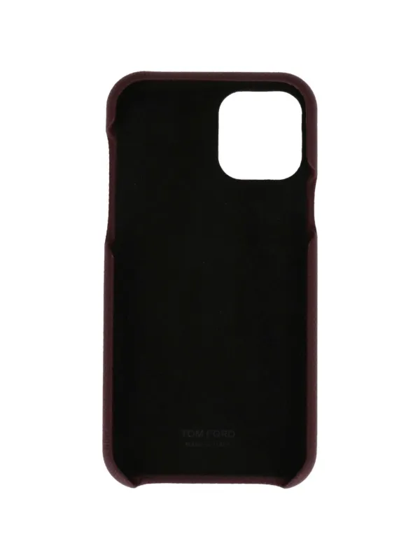 TOM FORD logo-print grained-leather iPhone Case | Brown | FARFETCH PH