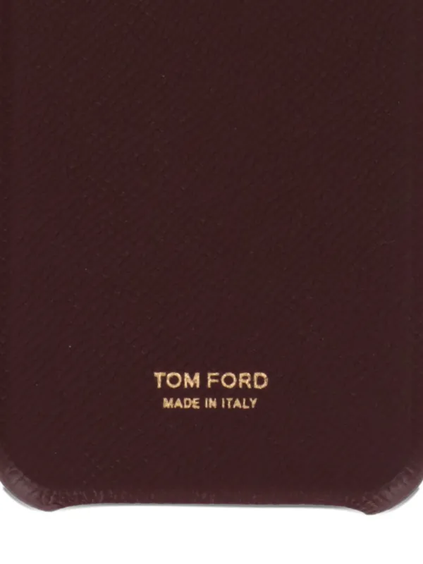 TOM FORD logo-print grained-leather iPhone Case | Brown | FARFETCH PH