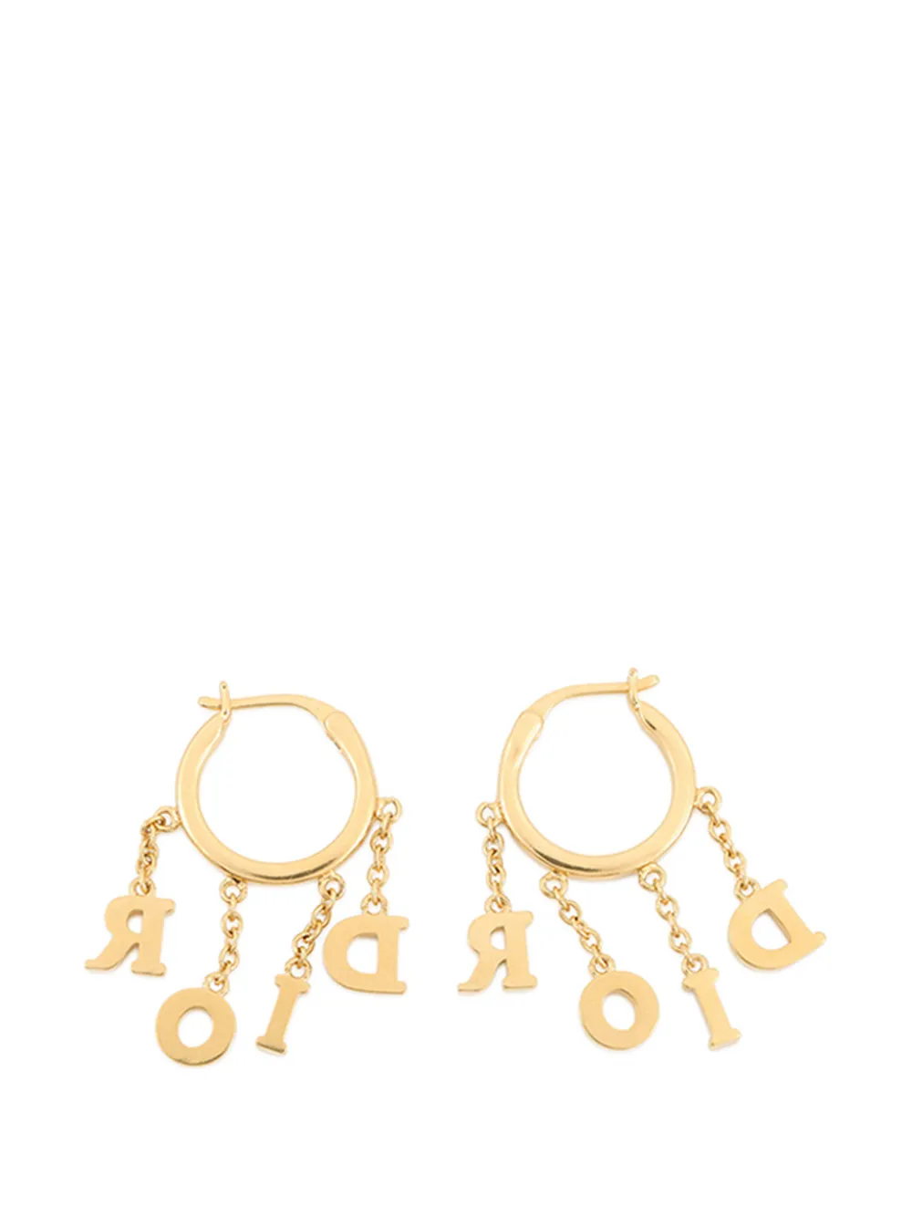  Christian Dior Pre-owned 2000-2026 Dio(r)evolution Gold Plated Strass Drop Hoop Earrings Costume Earrings 