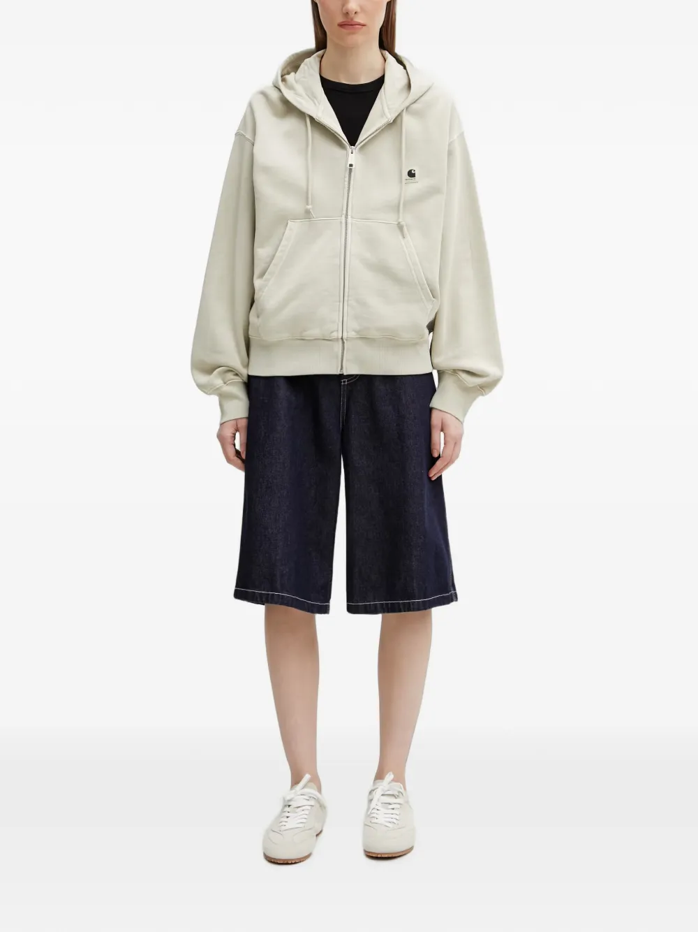 Carhartt WIP Hoodie met logopatch Beige