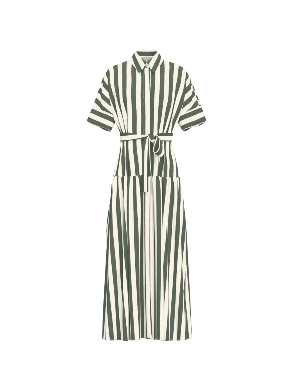 Marella striped belted shirt dress - Verde