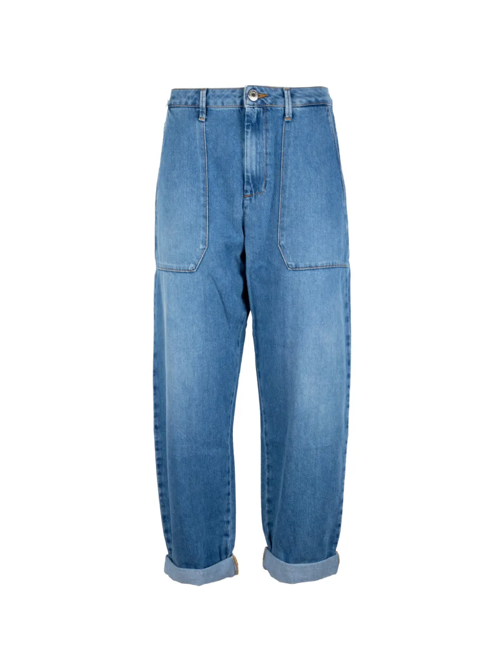 CIGALA'S Baggy Fatigue patch-pocket turned-up jeans - Blu