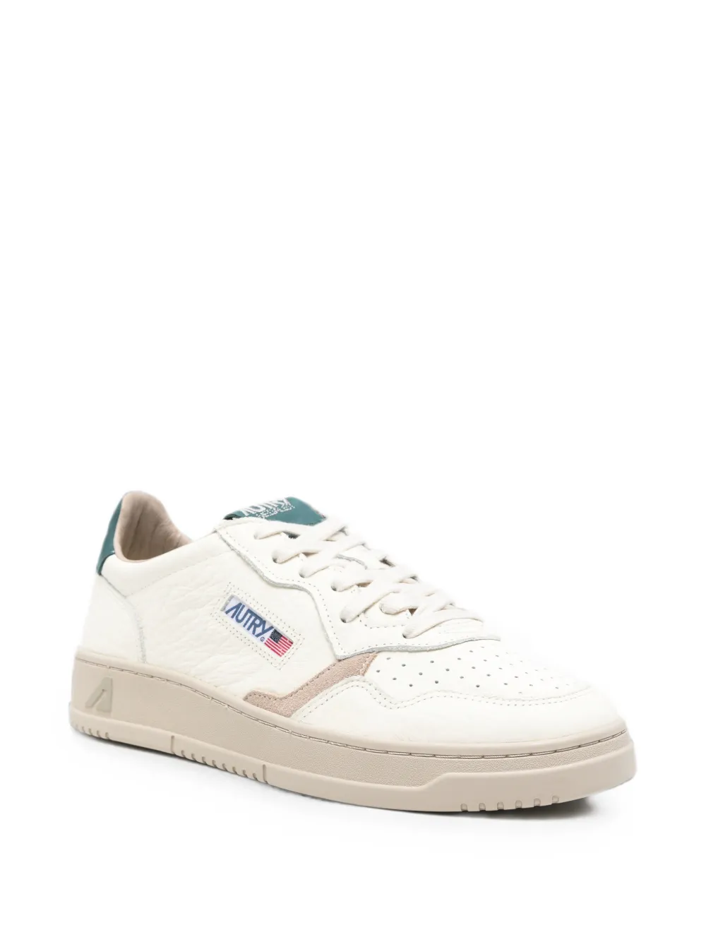 Autry Medalist panelled leather sneakers Beige