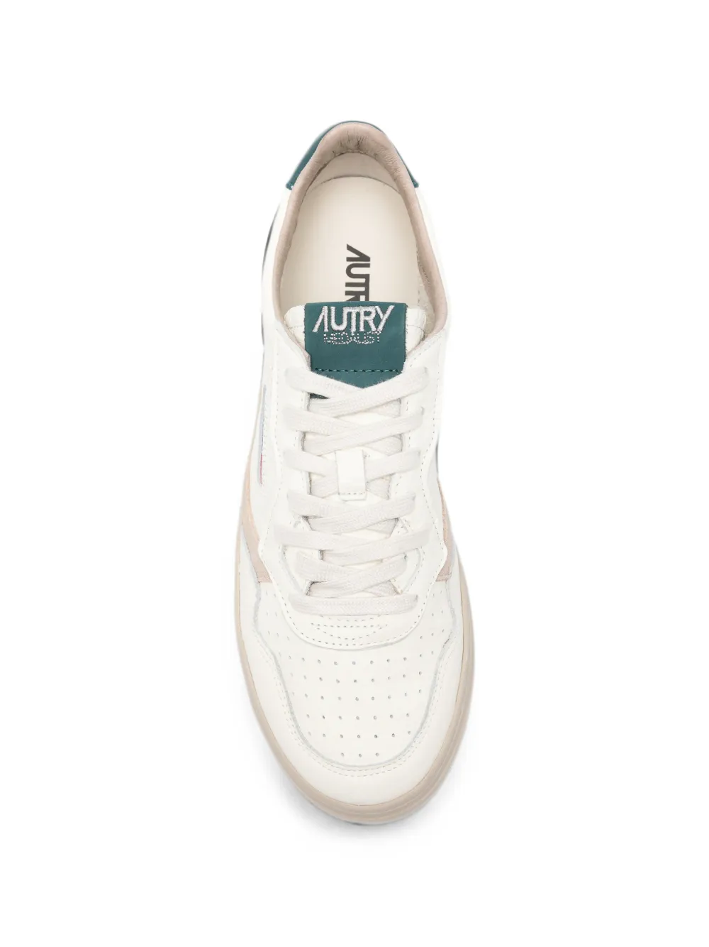 Autry Medalist panelled leather sneakers Beige