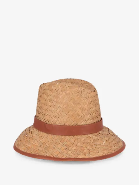 Orlebar Brown leather-trim woven hat